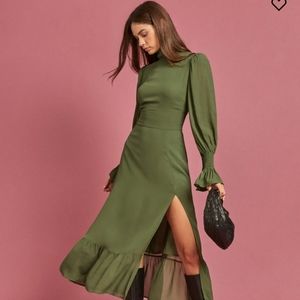 Reformation Galena Dress in Moss Current NWT 4